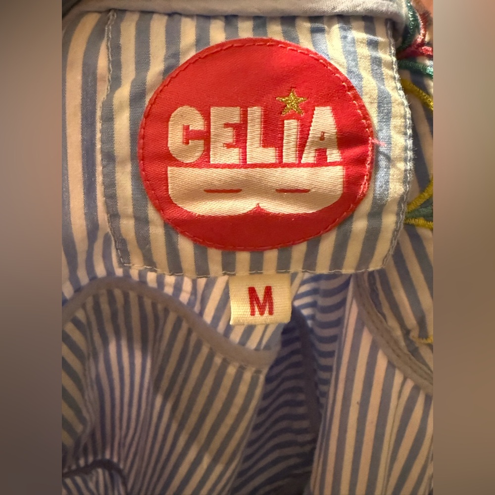 CeliaB Light Blue Striped Maxi Dress with Scallop Trim - Picture 4 of 4